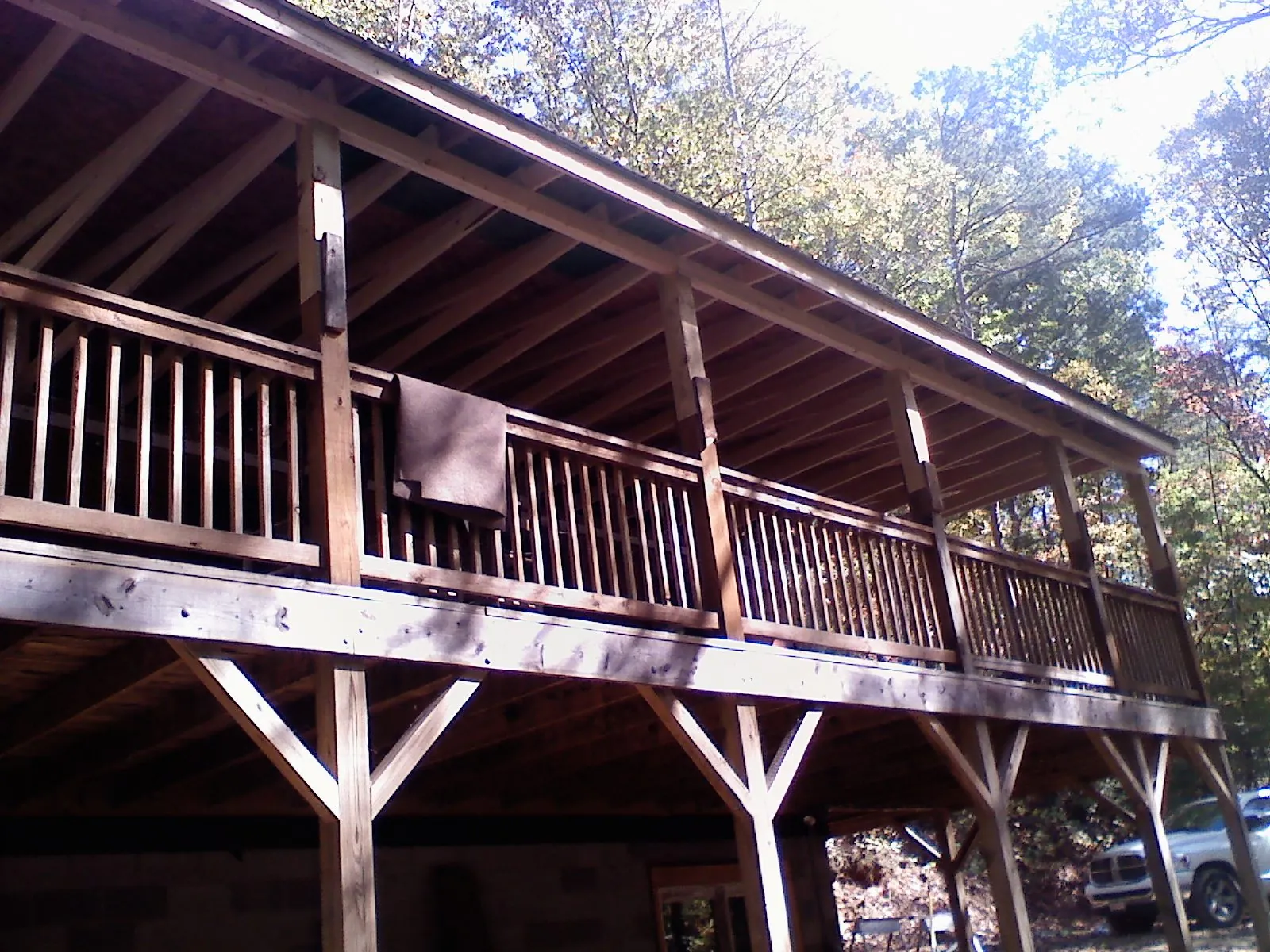 Timber framing under a new elevated porch and deck — Roof Leak Repair in Sheakleyville by Roofing Brothers